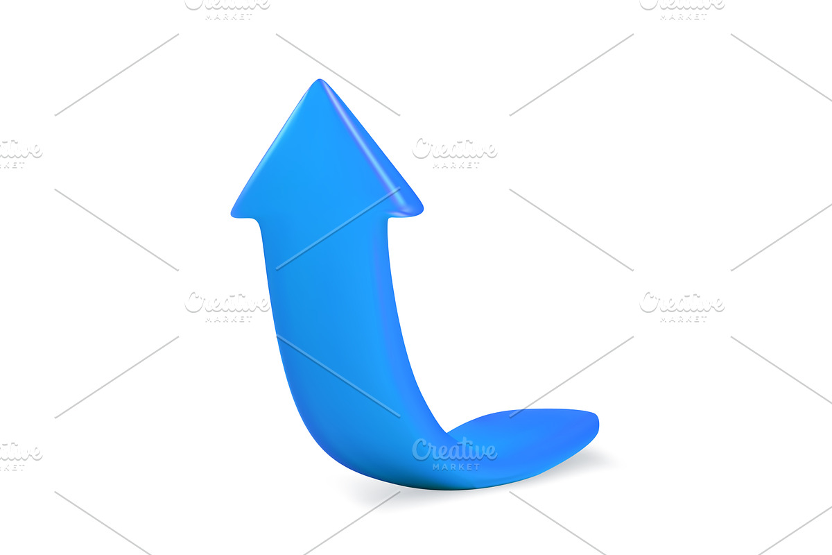 3d Upward Arrow Symbolizing Growth, a Finance Illustration by ModVector