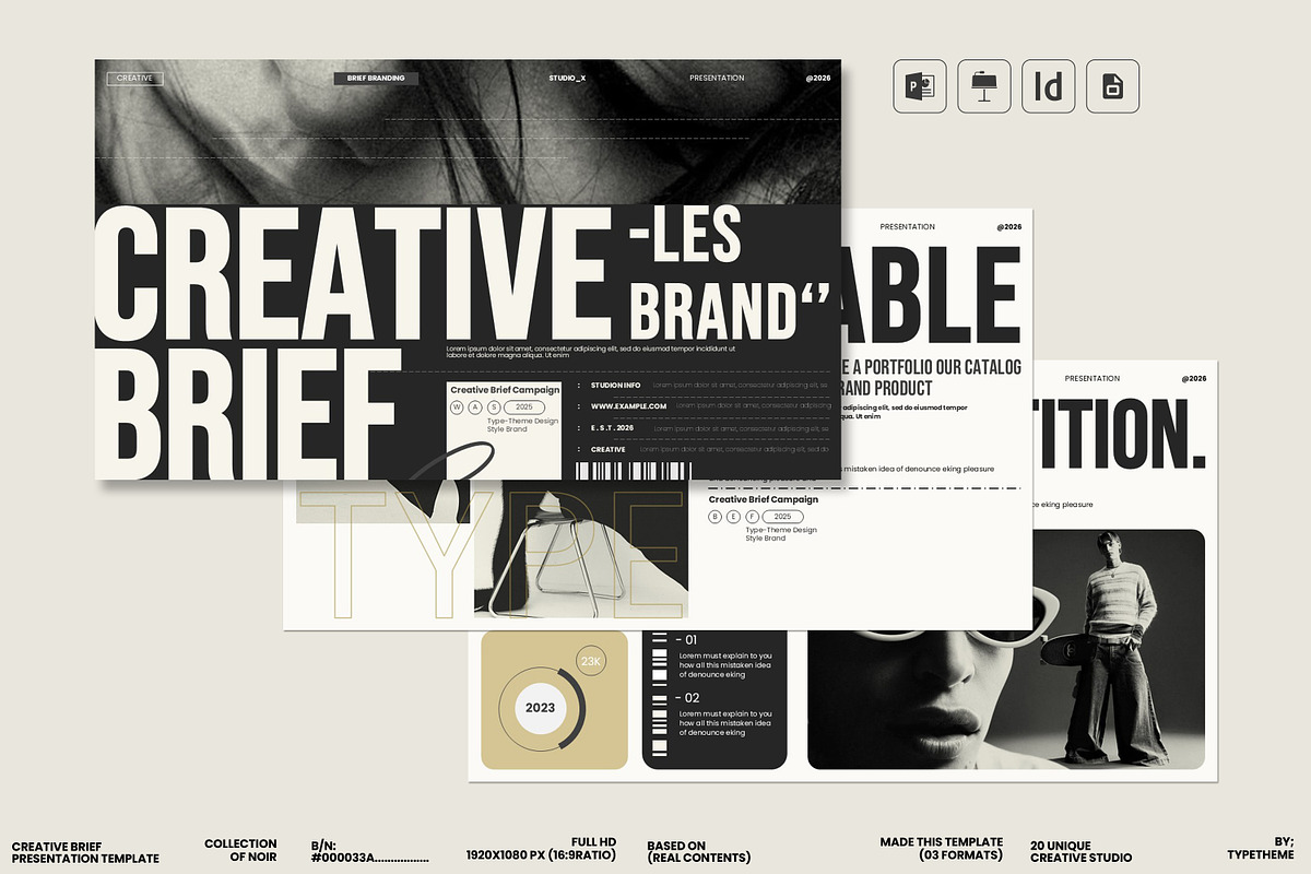 CREATIVE BRIEF PRESENTATION TEMPLATE, a Presentation Template by Aura Agency (Photo 1 of 10)