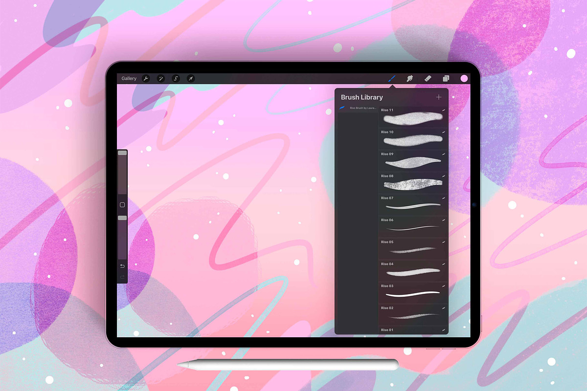 40+ procreate riso brushes, a Brush Add-On by laura.design (Photo 5 of 8)