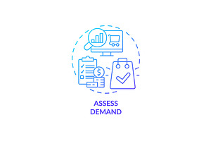 Assess demand blue gradient concept, an Icon by IMG Visuals