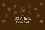 Artistic Icons Set, an Outline Icon by Prosymbols (Thumbnail 1 of 8)