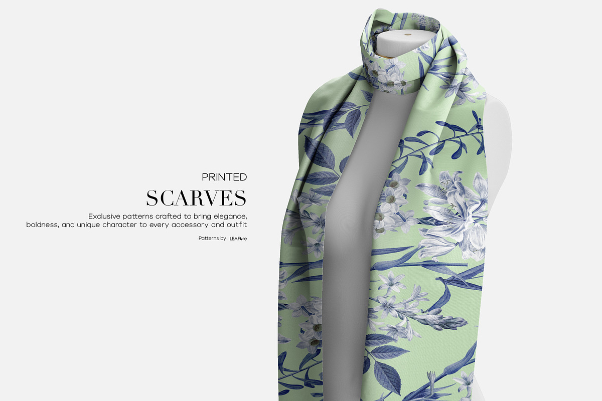 Fleur d’Azur Exquisite Floral Prints, a Pattern Graphic by LEAFure (Photo 8 of 10)