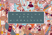 Swimming pool wimmelbook, a Person Illustration by Carpet Tapete Pretzel (Thumbnail 1 of 10)
