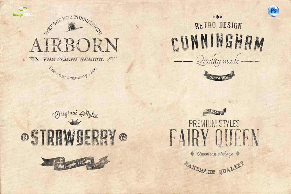 8 Stamped Vintage Insignias preview 2