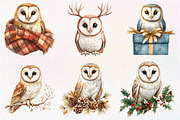 Christmas Barn Owl Clipart, an Illustration by Dream Creation (Thumbnail 2 of 6)