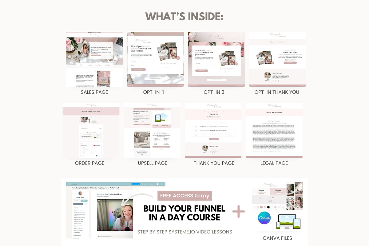 Blush Pink Systeme.io Funnel Template preview 7