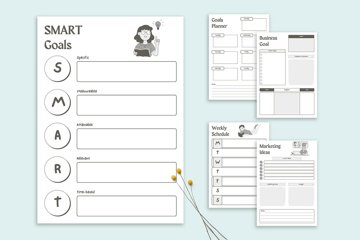 Ultimate Business Planner Bundle, a Stationery Template by LaxmiOwl (Photo 4 of 11)