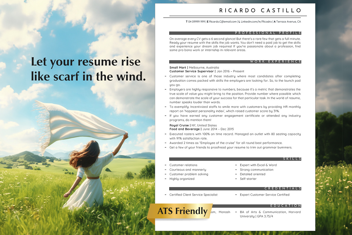 Customer Support Resume Template, CV, a Resume Template by Career Canvas (Photo 11 of 11)