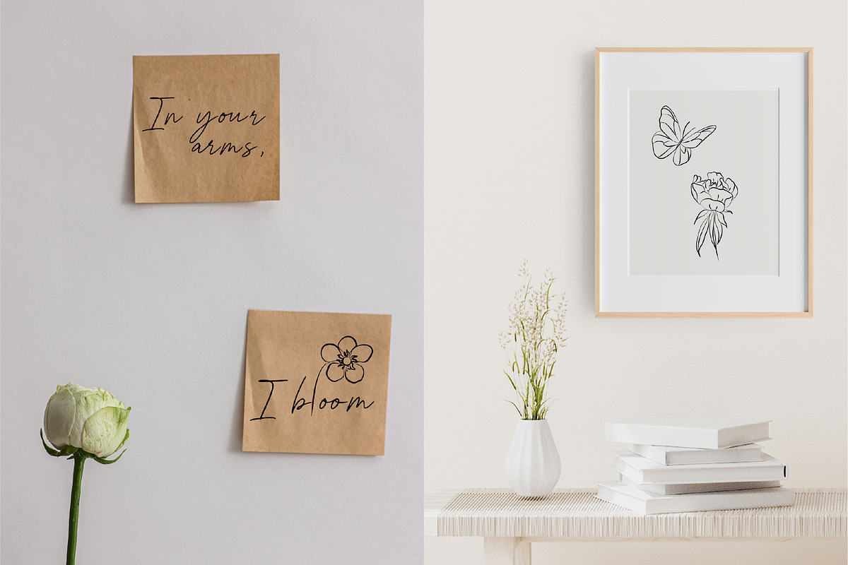 Hand-drawn Line Art Summer Flowers, a Decorative Illustration by La Petite Line Art (Photo 6 of 12)