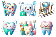 Watercolor Dentist Tooth Clipart, a Graphic by CitraGraphics (Thumbnail 3 of 3)