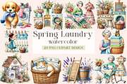 Spring Laundry Clipart, a Seasonal Illustration by DreamArtGraphic (Thumbnail 1 of 4)