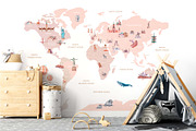 World map with attractions, an Education Illustration by VerAna (Thumbnail 7 of 12)