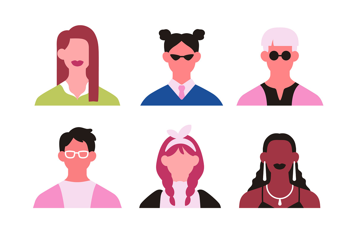 People face avatars, portraits set, a Person Illustration by Good Studio (Photo 6 of 7)