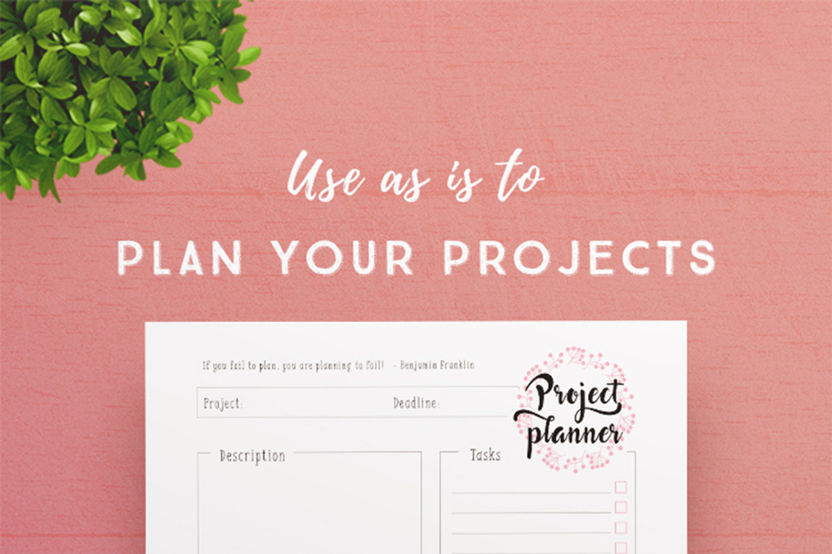 Project Planner Printables, a Stationery Template by Janice Designs