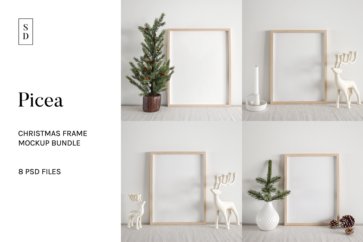 Christmas Frame Mockup Bundle, a Household Mockup by Saguaro Digital (Photo 1 of 8)