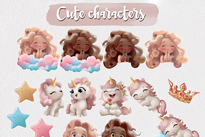 Princess And Unicorn Clipart