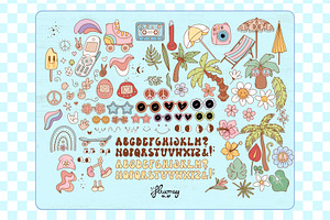 Hello Summer - Retro Clipart Bundle