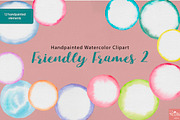 Watercolor Friendly Frames 2 Circles, an Object Graphic by LittleAcornGraphics (Thumbnail 5 of 6)