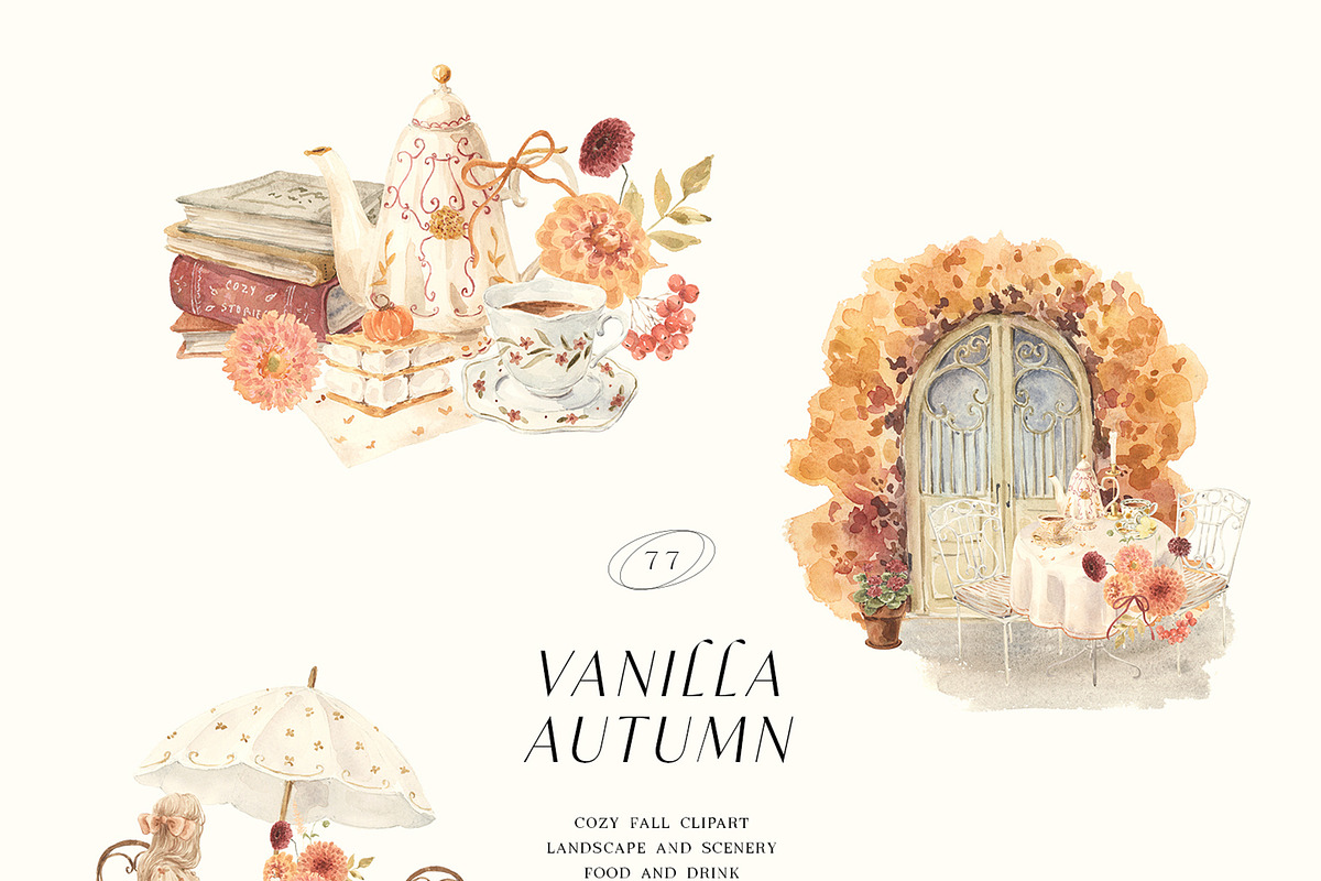 Vanilla Autumn watercolor, a Seasonal Illustration by LiChu Art (Photo 2 of 10)