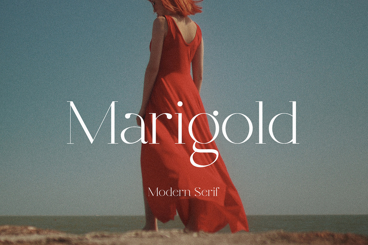 Marigold - Modern Serif, a Serif Font by Mikhail Kitsune (Photo 1 of 9)