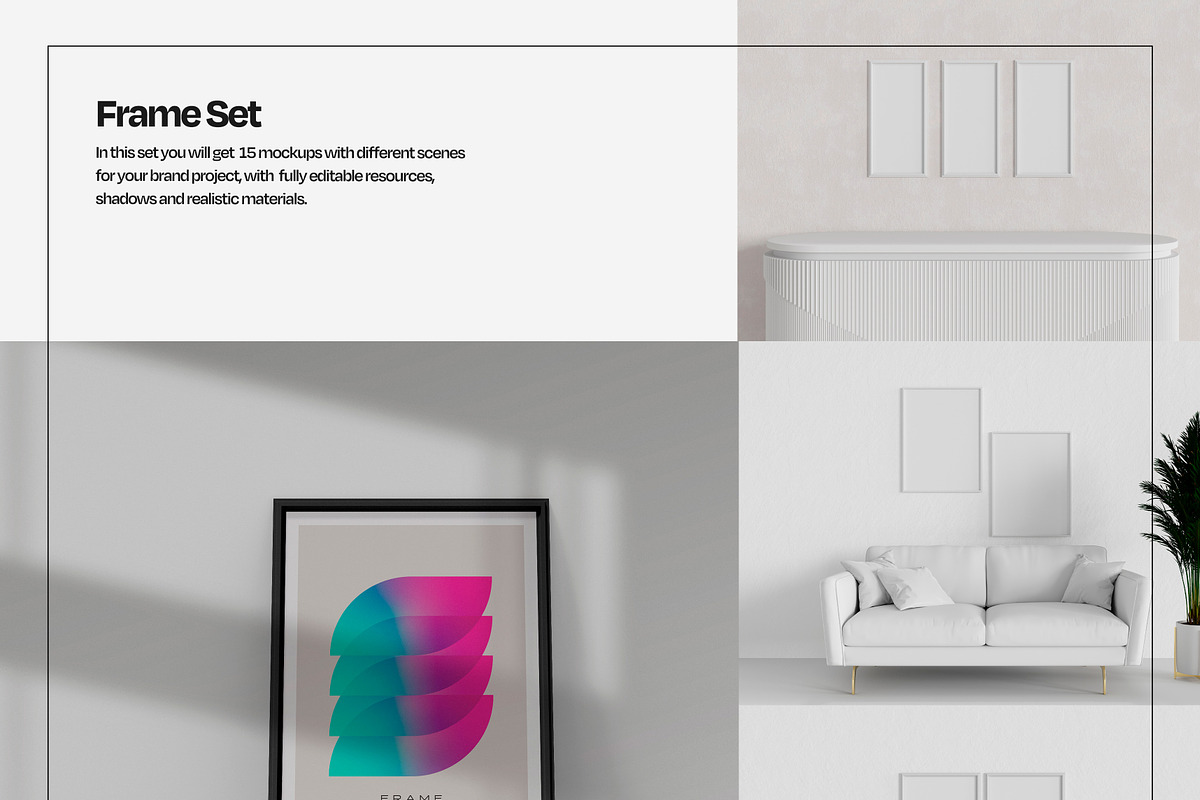 Pack of Frames Mockup, a Household Mockup by Mego-studio (Photo 4 of 7)