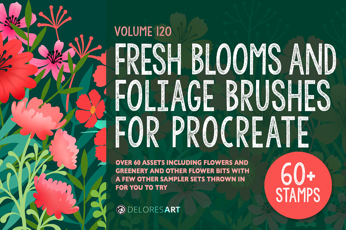 Fresh Blooms and Foliage Brushes, a Brush Add-On by DeloresArt (Photo 1 of 4)