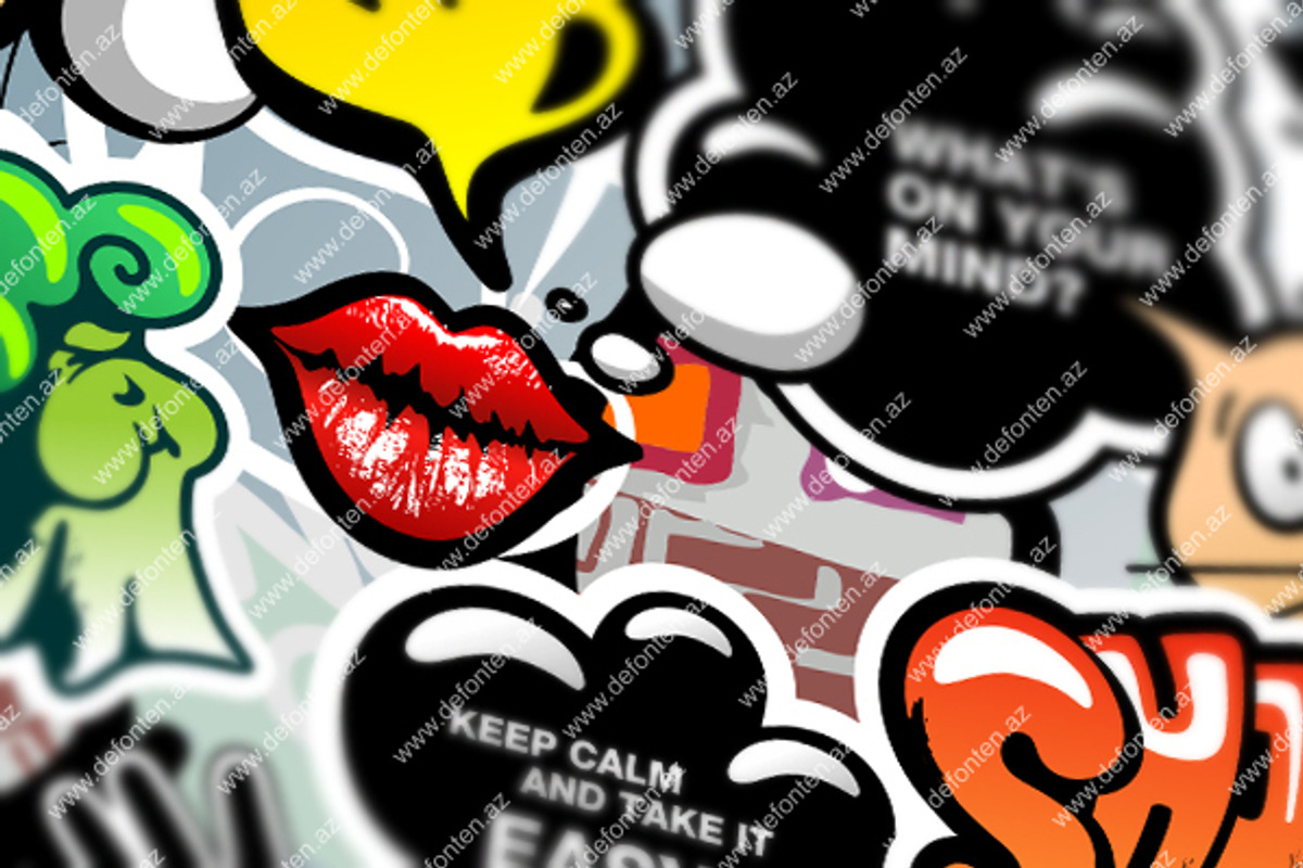 Graffiti Seamless Background & Icons preview 2