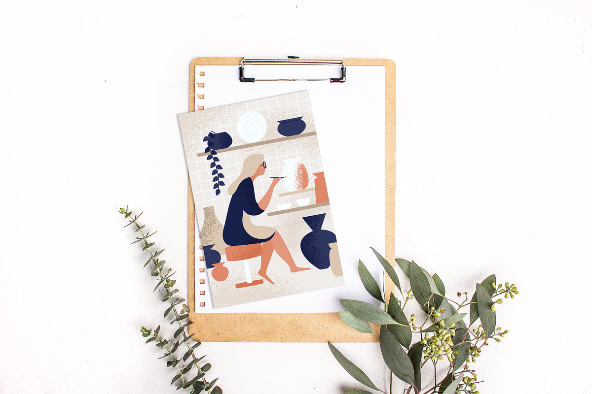 People in ceramic studio, a Decorative Illustration by Good Studio (Photo 4 of 6)