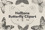 Halftone Butterfly Clipart, an Object Graphic by JulsIst (Thumbnail 1 of 7)