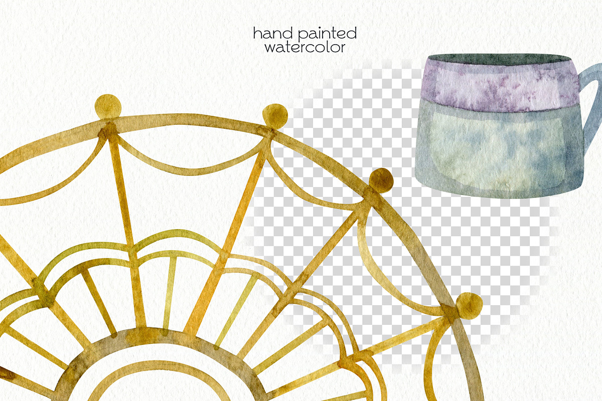 Watercolor Boho Clipart, a Decorative Illustration by OllyKo Art (Photo 5 of 7)
