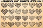 Ornamental Heart Silhouette Bundle, an Illustration by jahid234 (Thumbnail 1 of 31)