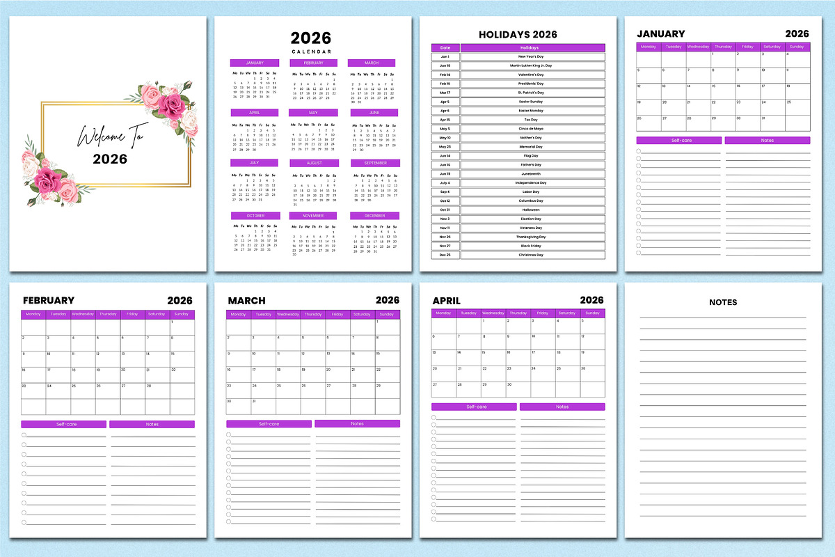 5 Year Monthly Agenda (2026–2030), a Stationery Template by Shumaya (Photo 2 of 11)