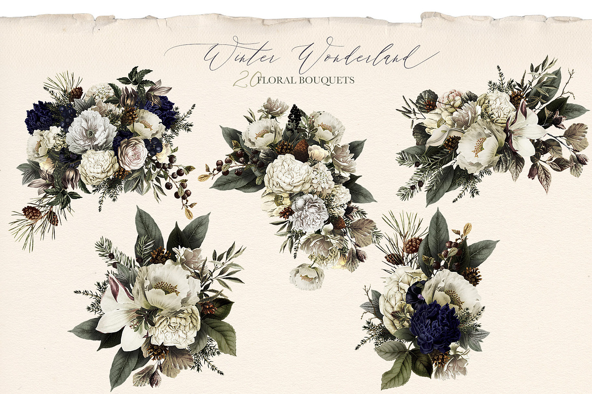 Winter Wonderland Floral Bouquets, an Illustration by Eclectic Anthology (Photo 3 of 10)