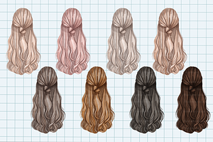 Hair Clipart PNG Digital Download