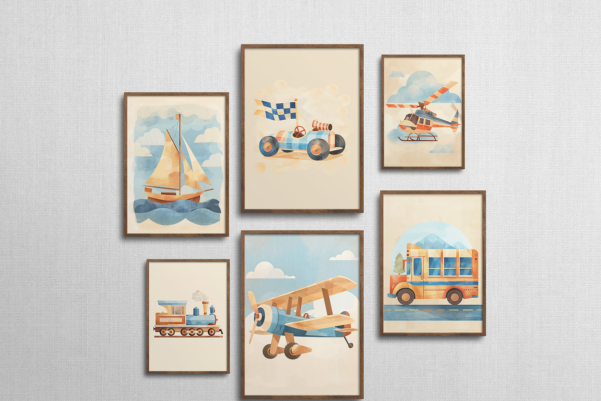 100 Retro Boys Room Wall Art Prints, a Graphic by Malunio (Photo 4 of 11)