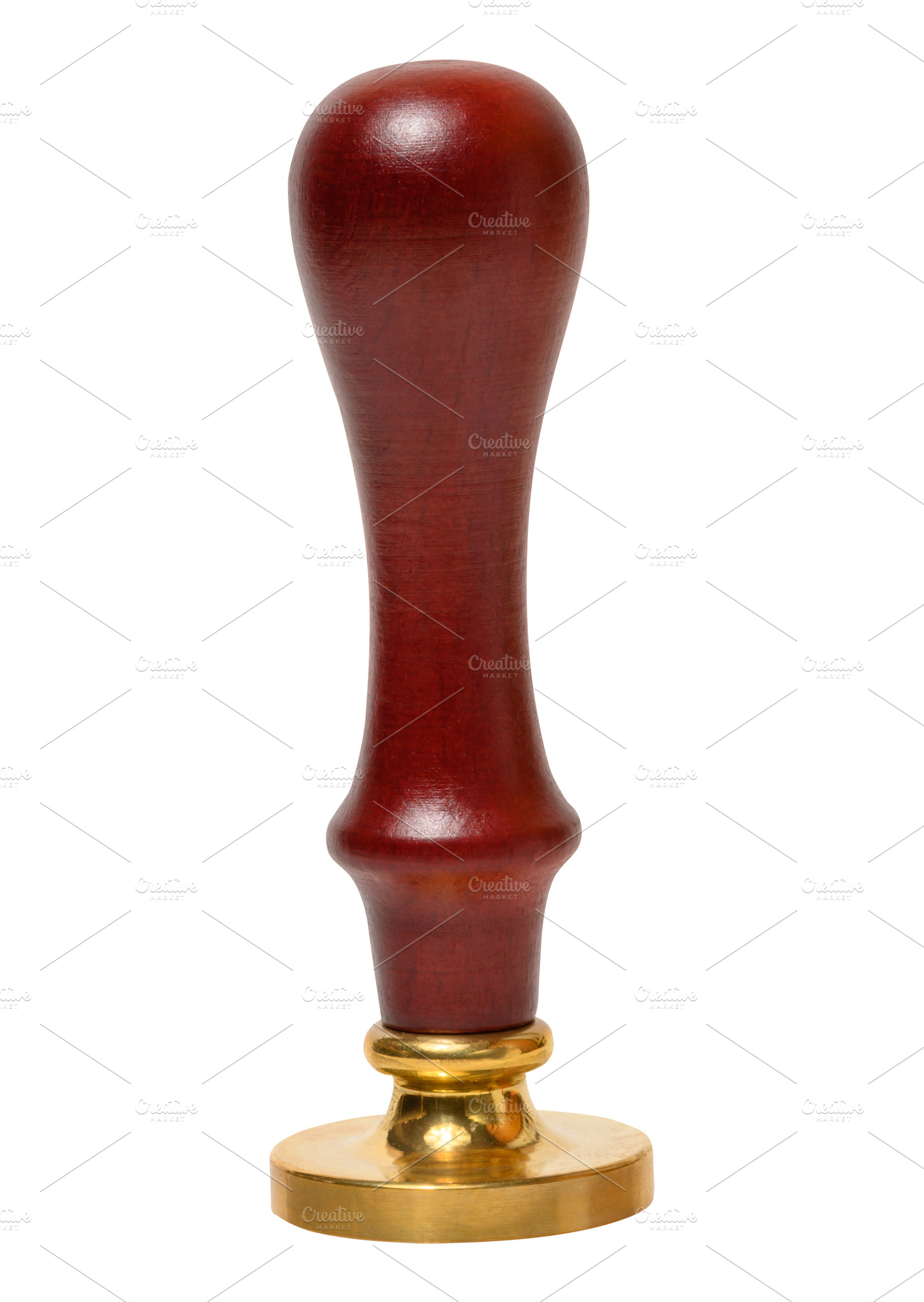 Wax seal with wooden handle and brass stamp on isolated backgrou, a School & Education Photo by ndanko