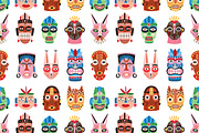 Ethnic tribal masks seamless pattern, a Pattern Graphic by Good Studio (Thumbnail 3 of 6)