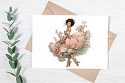 Whimsical Spring Girl Flowing Clipar, an Illustration by Canvas Craft (Thumbnail 6 of 7)