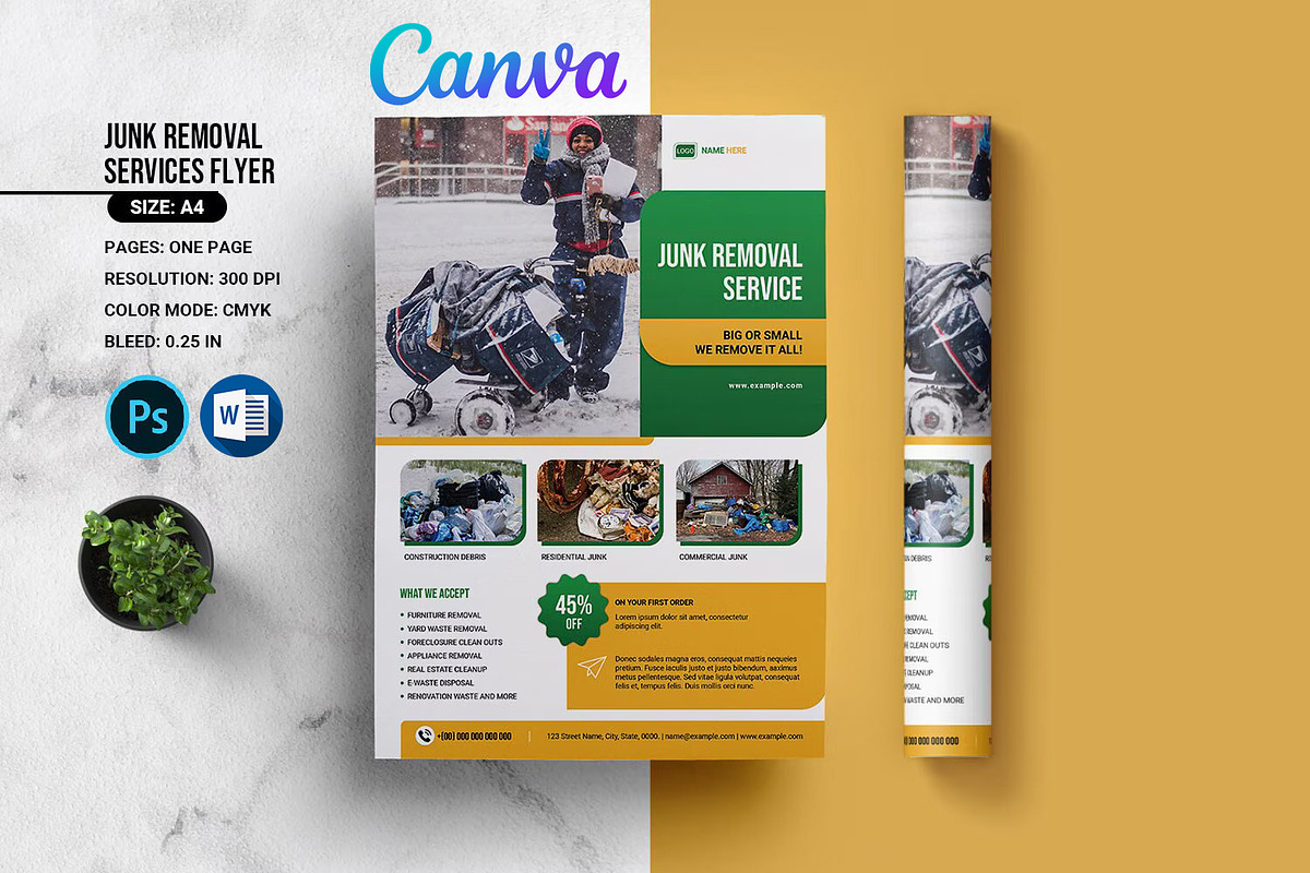 Junk Removal Services Flyer, a Flyer Template by retrographix (Photo 1 of 4)
