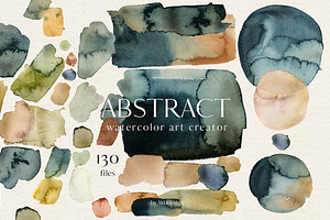Abstract Watercolor Splotches PNG, a Decorative Illustration by whiteheartdesign