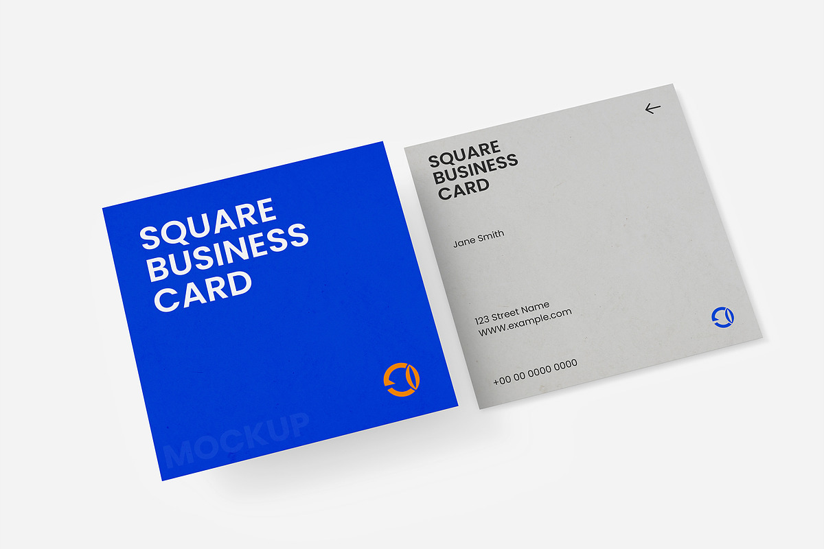 Corporate Square Business Card Mock, an Advertising Mockup by graphypix (Photo 1 of 4)