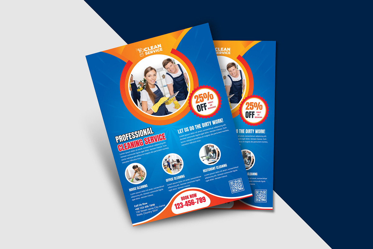 Cleaning Service Flyer Template, a Stationery Template by Ultimate Template Shop (Photo 2 of 6)