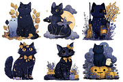 Whimsical Halloween Black Cat PNG, a Seasonal Illustration by Creative Art (Thumbnail 6 of 7)