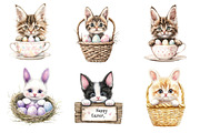 Easter Bunny Cat Peeking Sublimation, an Illustration by CreationArt (Thumbnail 2 of 5)