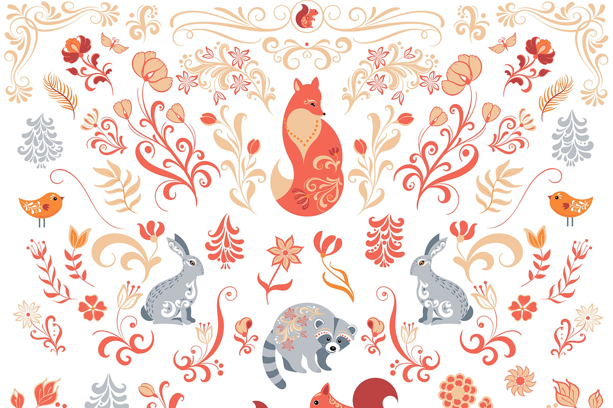 160 Hand Drawn Vector Elements, an Animal Illustration by Irina Skaska (Photo 11 of 13)