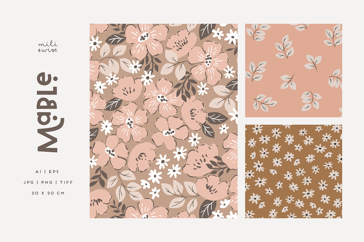 Mable Floral Pattern Collection, a Pattern Graphic by Point and Poem (Photo 8 of 11)