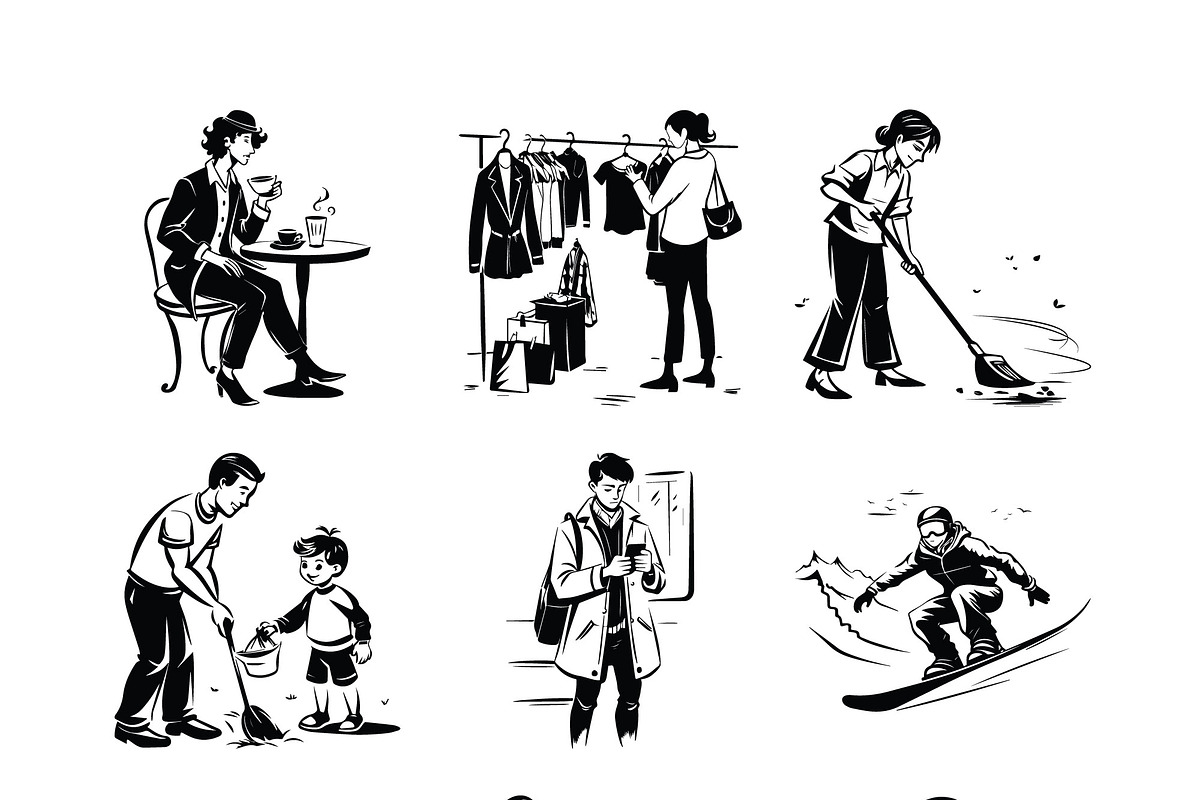 Daily Lifestyle Vector Illustrations, an Illustration by Vector Portal (Photo 3 of 8)