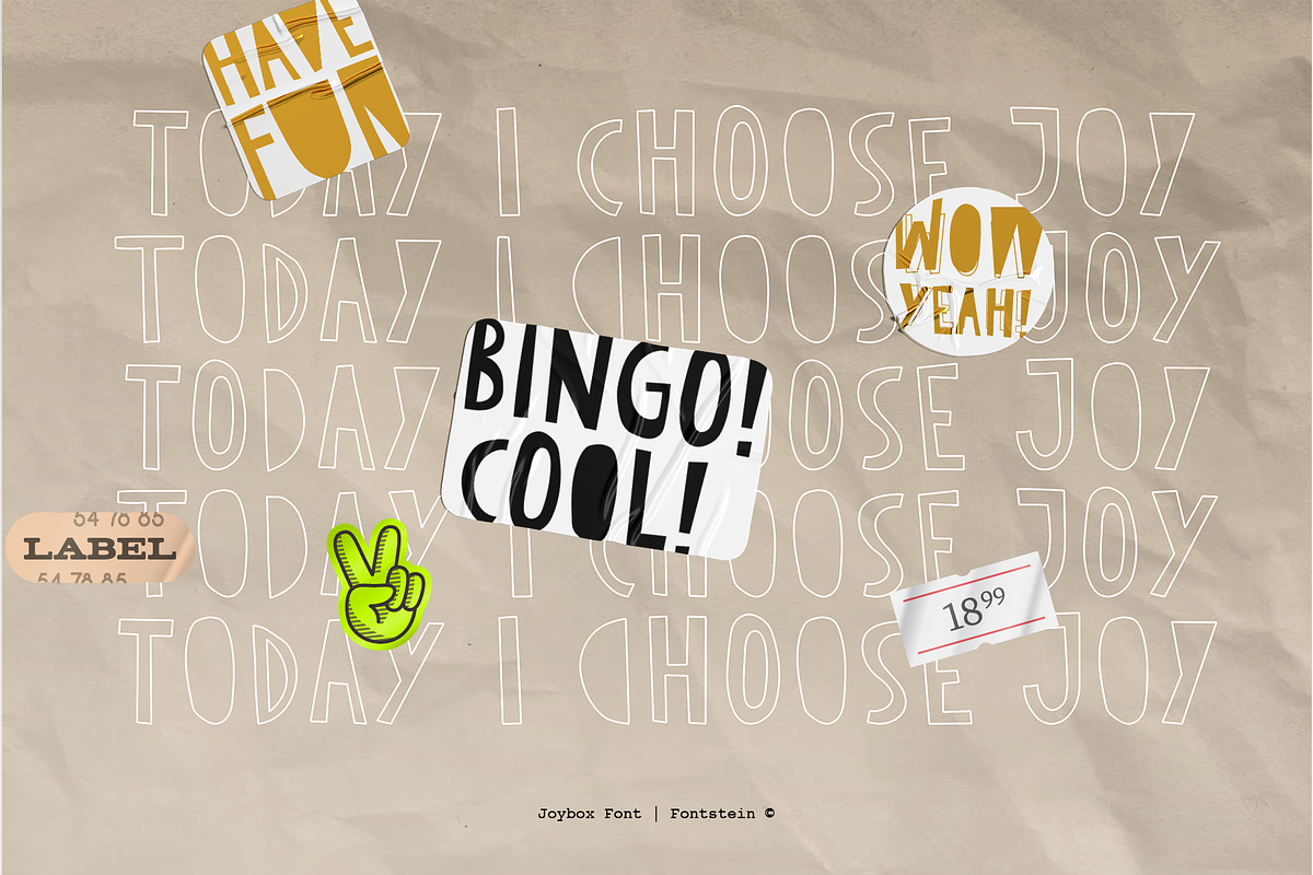 JOYBOX | Cutout font + Outline, a Sans Serif Font by Fontstein (Photo 6 of 12)