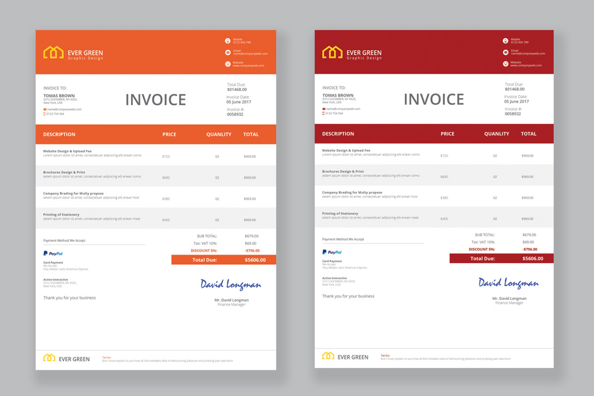 INVOICE, a Stationery Template by Pxl_graphic (Photo 3 of 3)