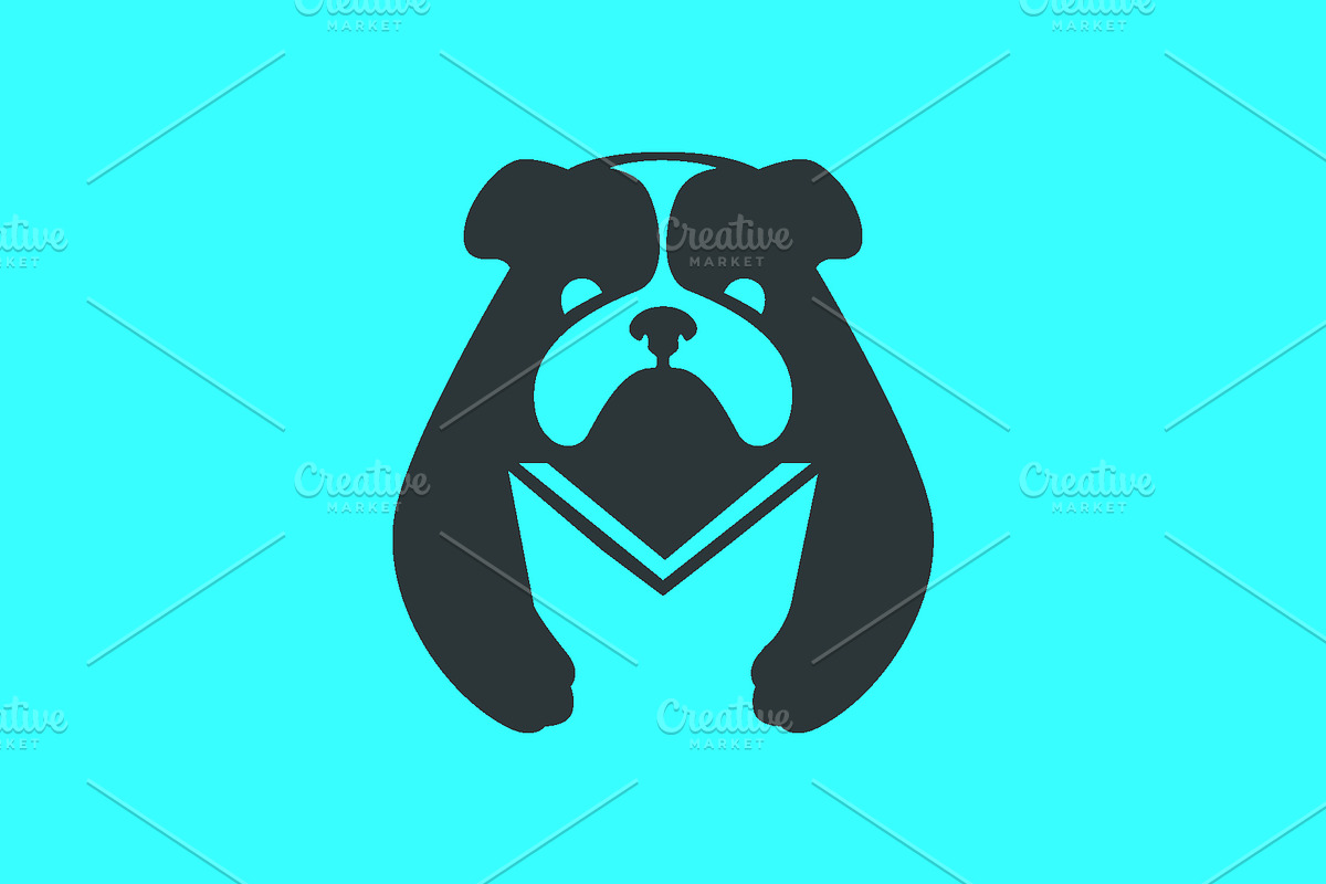 bulldog pets dog reading book logo, a Branding & Logo Template by devastd